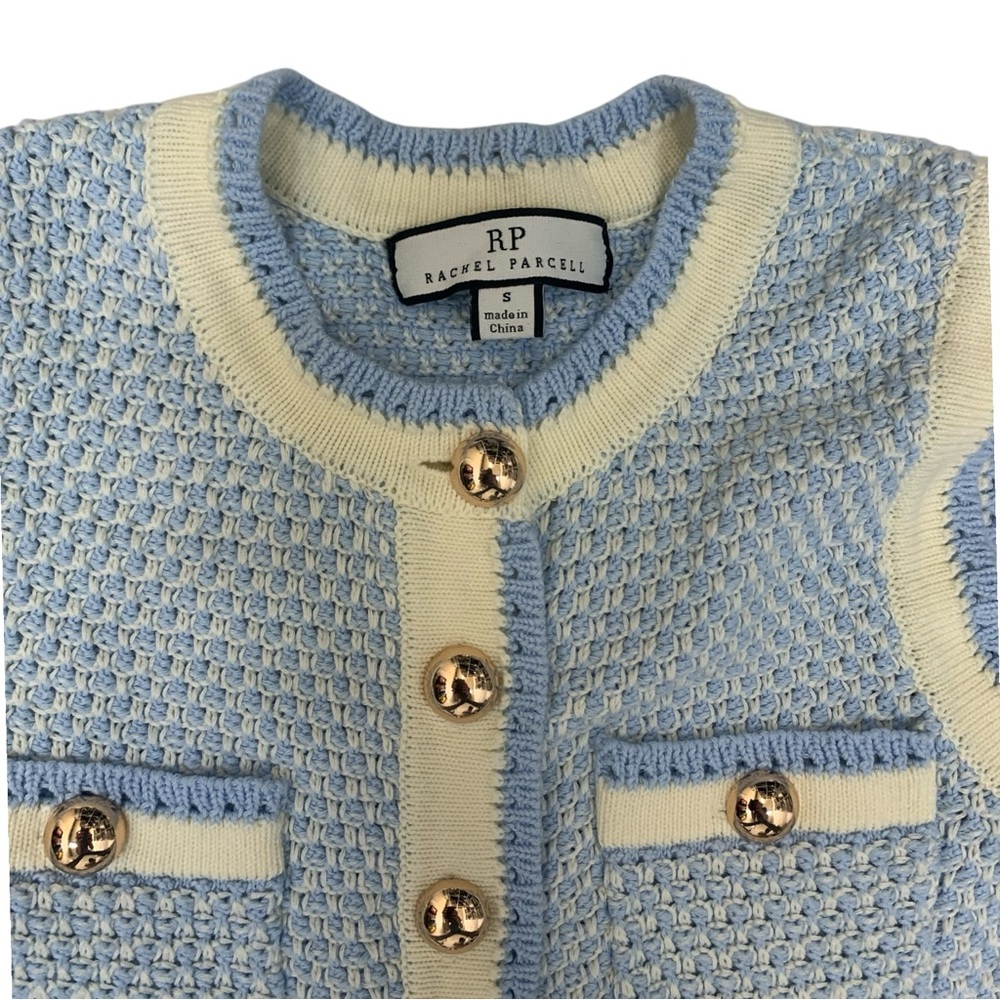Rachel Parcell Bouclé Knit Blue Sweater Dress Size Small - Picture 5 of 8